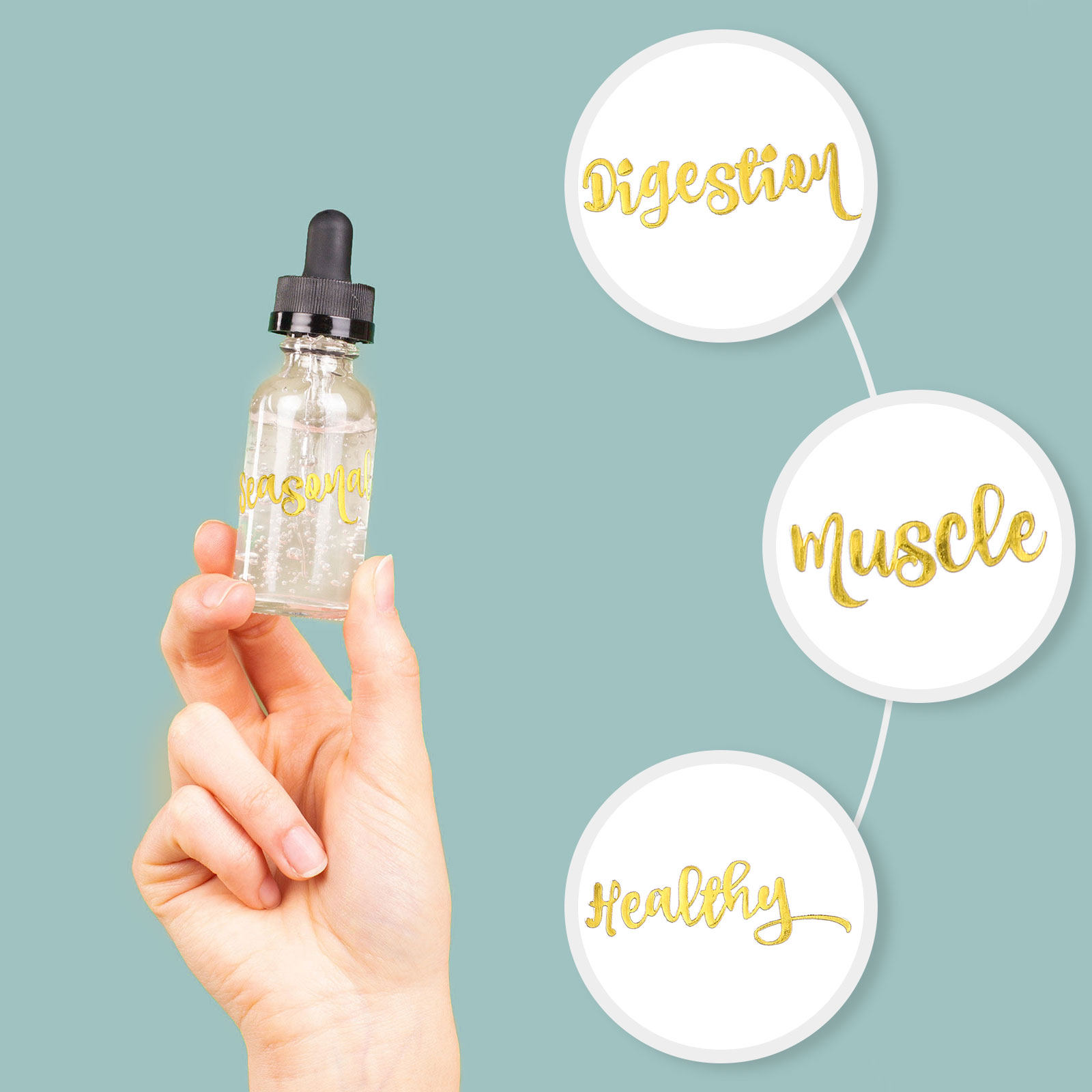 Skincare Routine - 10 Sheets Essential Oil Bottle Decal