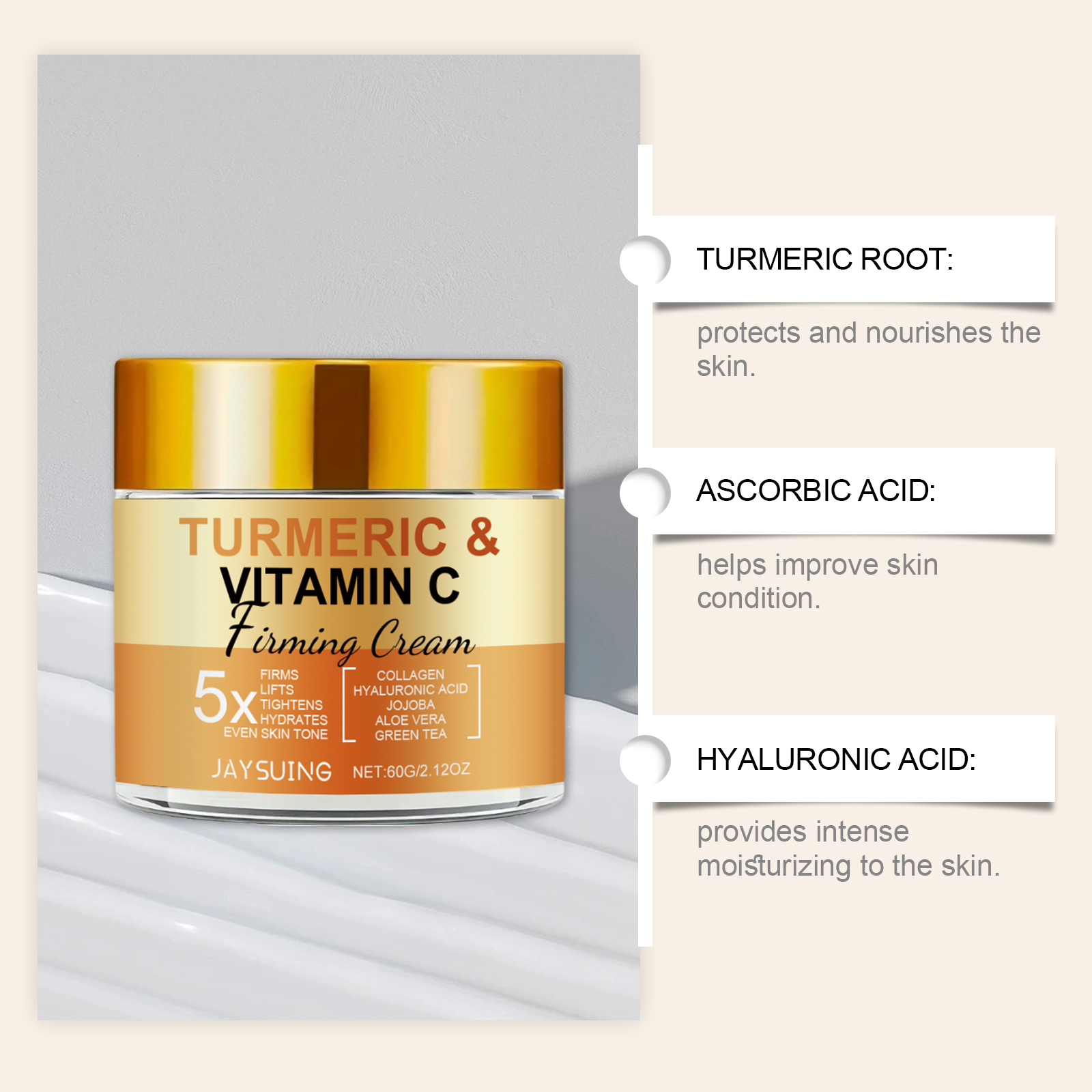 Turmeric Vitamin C Firming Fac - Skincare Glad2Glow reseña y precio