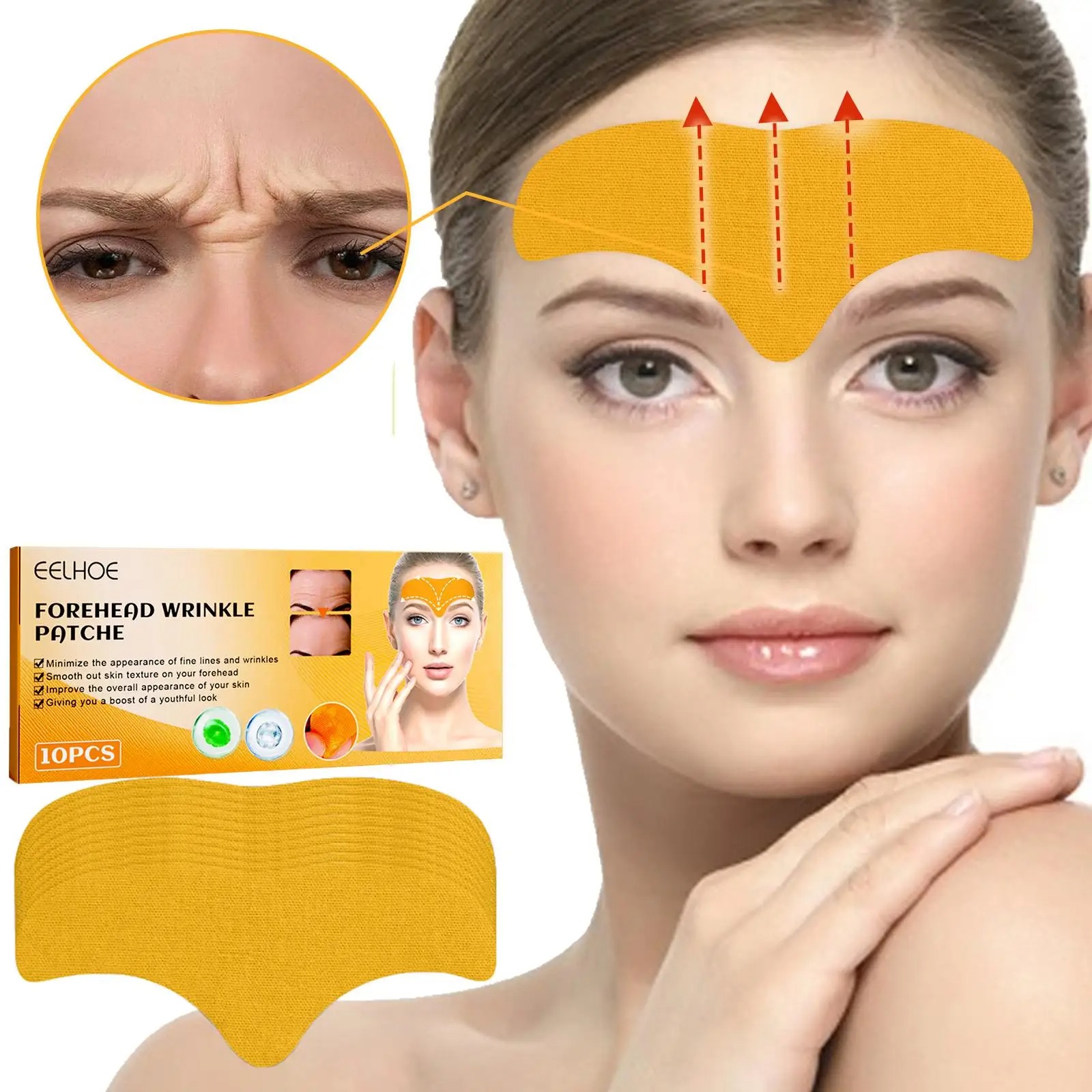 10pcs/box Forehead Wrinkle Pat - Skincare Glad2Glow reseña y precio