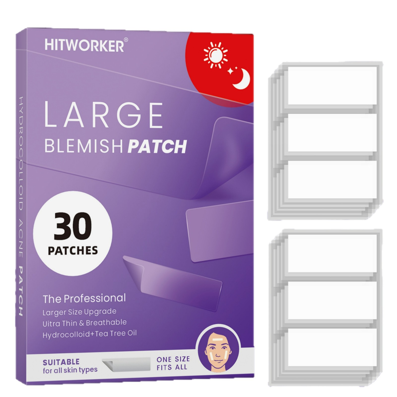 30pcs XL Long Square Acne Patc - Xl Skincare reseña y precio